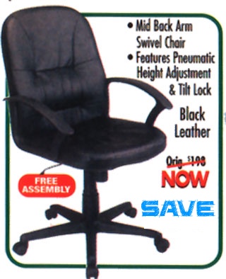 Mid-Back Leather Swivel Chair