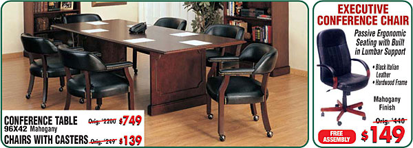 Wood Conference Table and Chairs